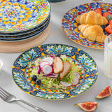 Simi Salad Plates Set of 6 with Bohemian Floral Design