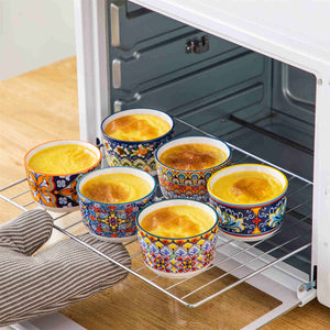 Simi Ramekin Bowls Set of 6 Porcelain with Floral Design