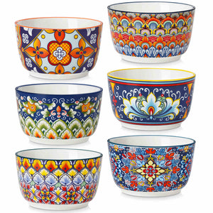 Simi Ramekin Bowls Set of 6 Porcelain with Floral Design