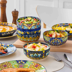 Simi 24 Piece Dinnerware Set with Double-Sided Bowls