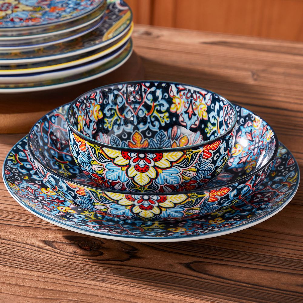 valiem GLUTTONY HALF ２セットSサイズ　バリエム Simi 24 Piece Porcelain Dinnerware Set with Double-Sided Bowls