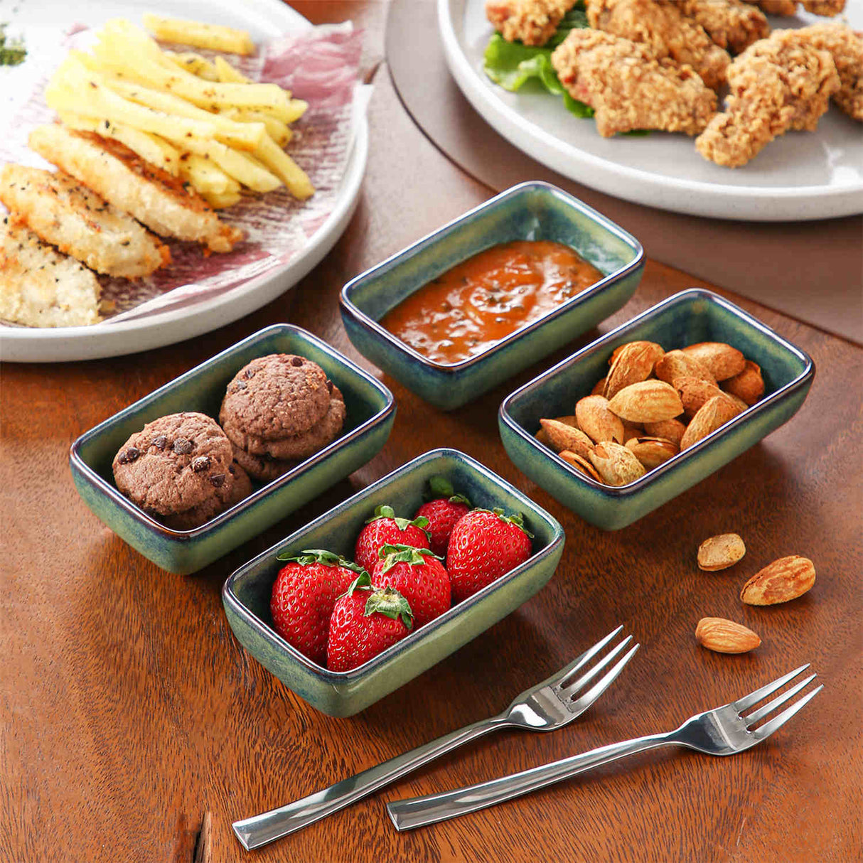 Stern Rectangular Dipping Bowls Set of 4