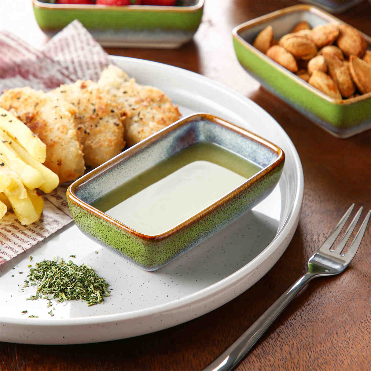 Stern Rectangular Dipping Bowls Set of 4