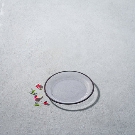 Laurel, Glass Plate with Colored Rim-Set of 4