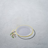 Laurel, Glass Plate with Colored Rim-Set of 4