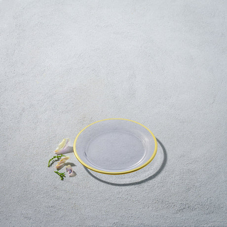 Laurel, Glass Plate with Colored Rim-Set of 4