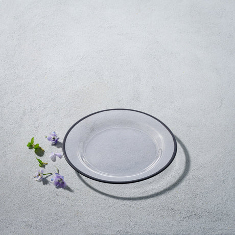 Laurel, Glass Plate with Colored Rim-Set of 4