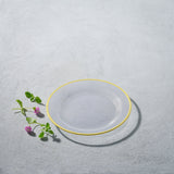 Laurel, Glass Plate with Colored Rim-Set of 4