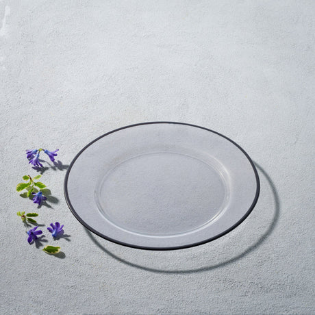 Laurel, Glass Plate with Colored Rim-Set of 4