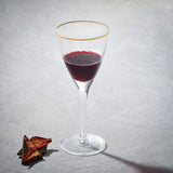 Hammered, Water Glass with Gold Rim-Set of 6