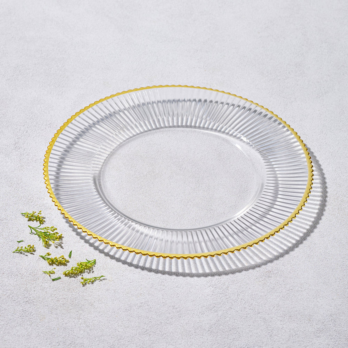 Melody, All-Ribbed Glass Charger-Set of 4
