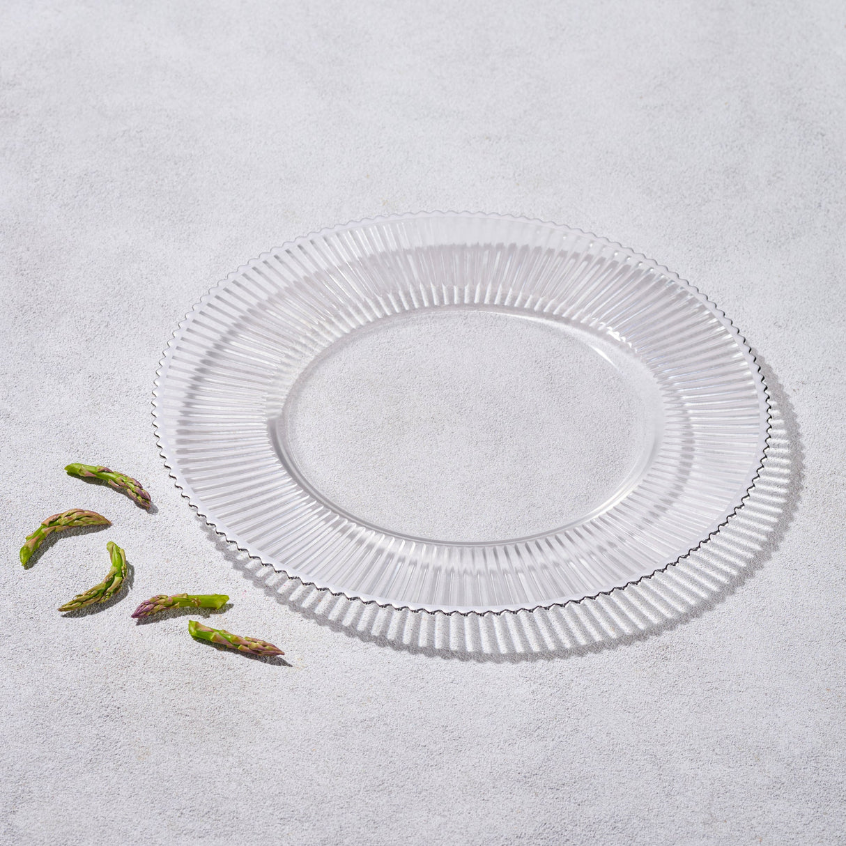 Melody, All-Ribbed Glass Charger-Set of 4