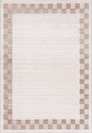 Azrika Beige Checkered Washable Rug - Promo