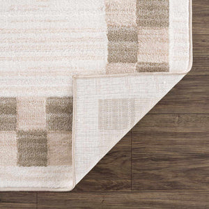 Azrika Beige Checkered Washable Rug - Promo