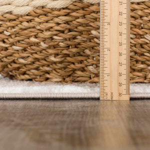 Azrika Beige Checkered Washable Rug - Promo