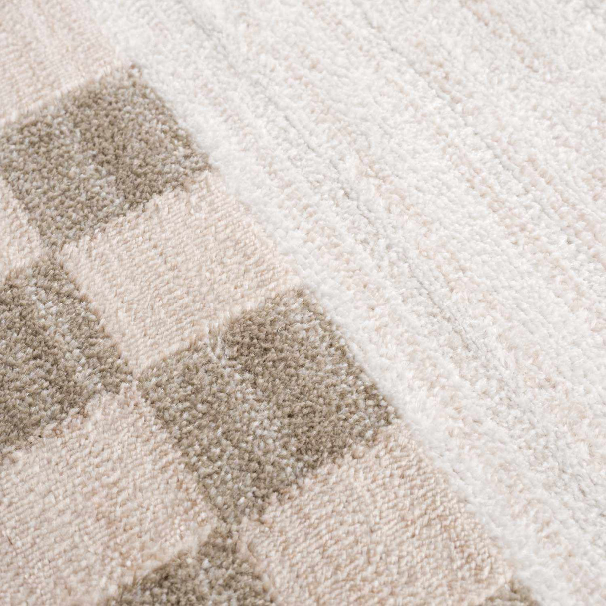 Azrika Beige Checkered Washable Rug - Promo