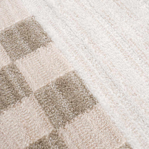 Azrika Beige Checkered Washable Rug - Promo