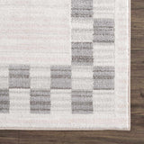 Azrika Gray Checkered Washable Rug - Clearance