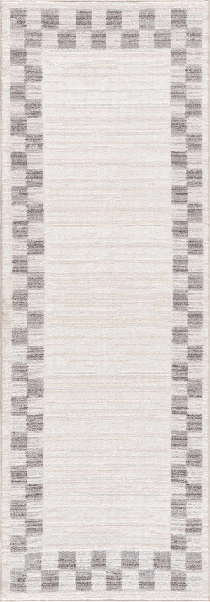 Azrika Gray Checkered Washable Rug - Clearance