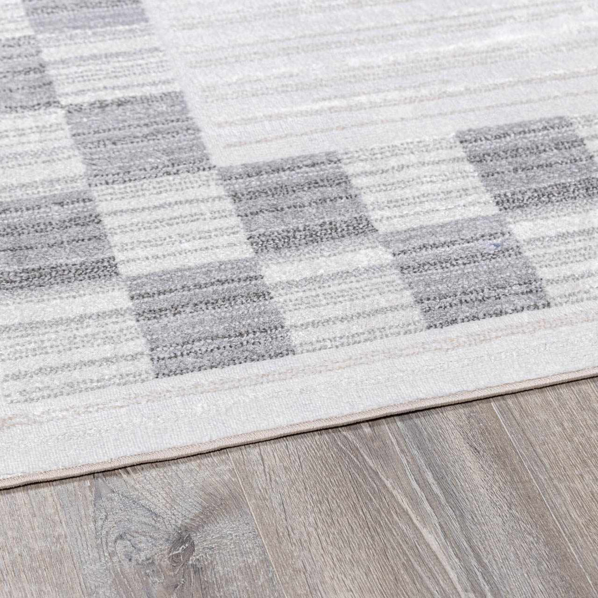 Azrika Gray Checkered Washable Rug - Clearance