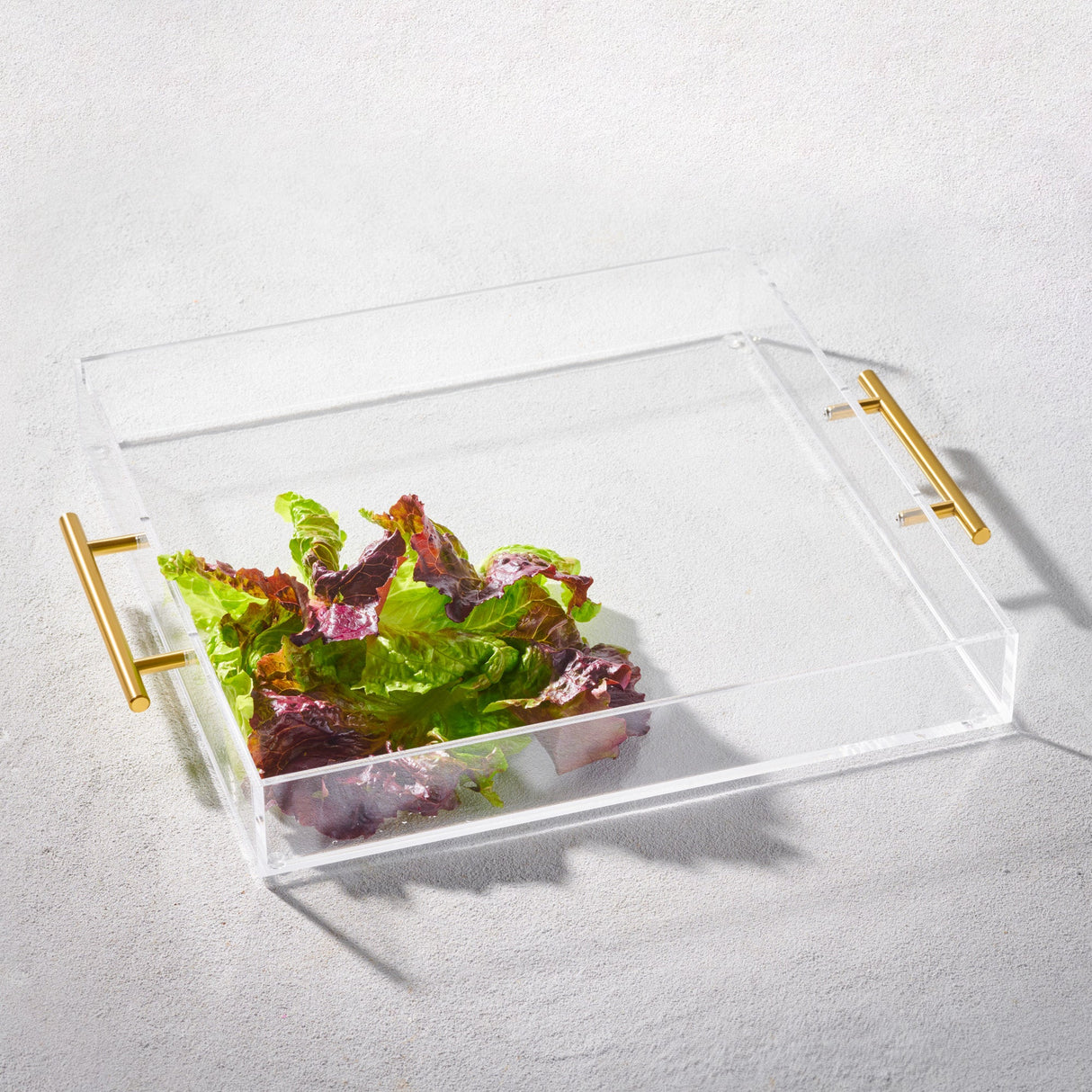 Grace, Acrylic Square Tray with Handles, 14"