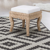 Rowan-Bohemian-Designer-Woven-Rattan/Wood-Vanity-Stool-Ottomans
