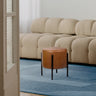 Silvia 18.5" Modern Minimalist Round Backless Metal/Vegan Leather Cushioned Vanity Stool