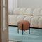 Silvia Modern Minimalist Round Backless Metal/Vegan Leather Cushioned Vanity Stool