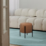 Silvia Modern Minimalist Round Backless Metal/Vegan Leather Cushioned Vanity Stool