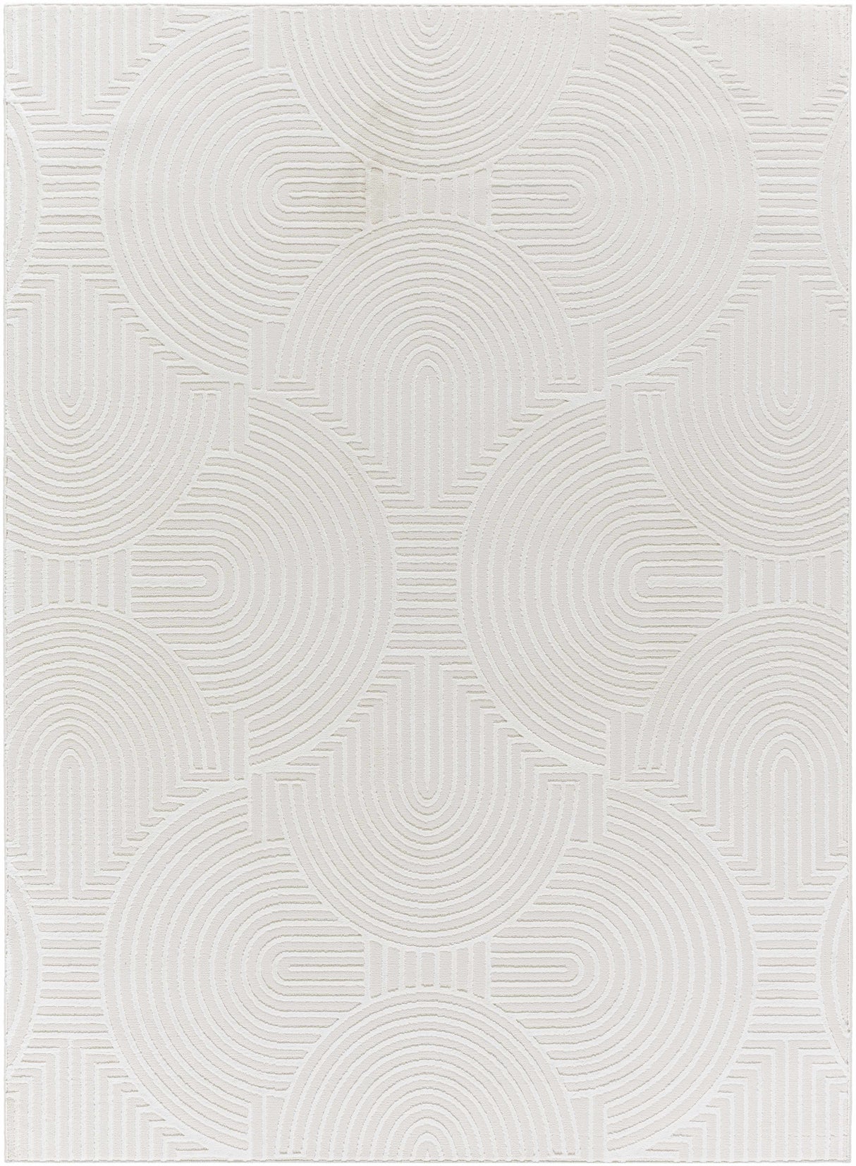 Aucoin Cream 3D Rainbow Washable Area Rug