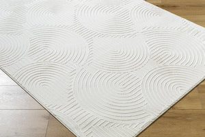 Aucoin Cream 3D Rainbow Washable Area Rug