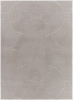 Aucoin Taupe 3D Rainbow Washable Area Rug