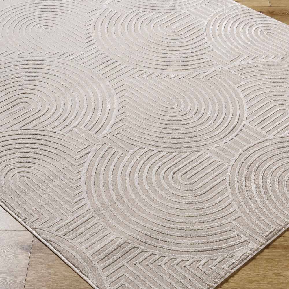Aucoin Taupe 3D Rainbow Washable Area Rug