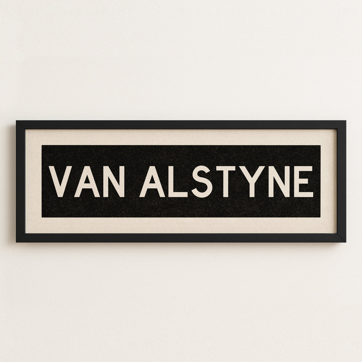 Framed Van Alstyne Bus Scroll Sign
