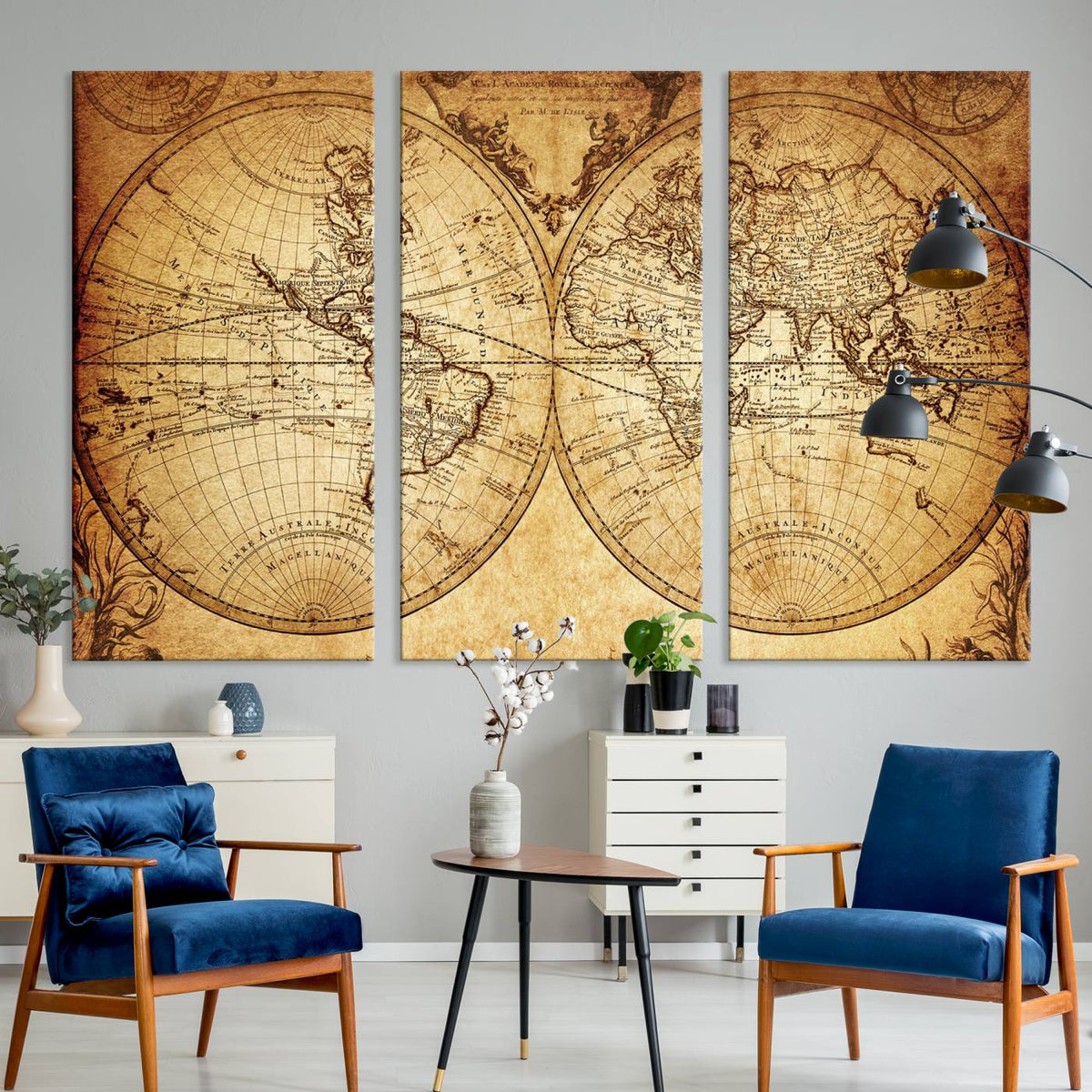 World Map Canvas Print – Travel Tracker Wall Art for