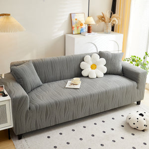 Textured Wave Stretch Sofa Couch Cover, Soft Washable Spandex Furniture Slipcovers
