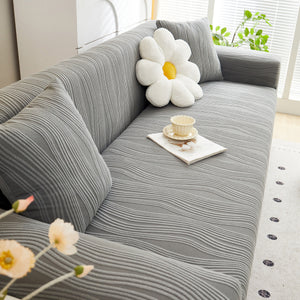 Textured Wave Stretch Sofa Couch Cover, Soft Washable Spandex Furniture Slipcovers