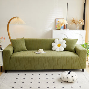 Textured Wave Stretch Sofa Couch Cover, Soft Washable Spandex Furniture Slipcovers