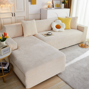 L Shape Couch Cover Stretch Soft Sectional Sofa Cover Furniture Protector Slipcover for Couch with 1pcs Free Pillowcases