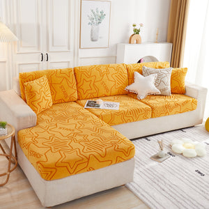Starry Sky Jacquard Fleece Stretchable Non-Slip Cushion Covers Furniture Covers for L-Shaped Couch