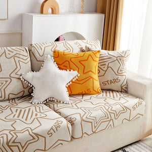 Starry Sky Jacquard Fleece Stretchable Non-Slip Cushion Covers Furniture Covers for L-Shaped Couch