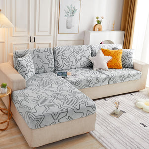 Starry Sky Jacquard Fleece Stretchable Non-Slip Cushion Covers Furniture Covers for L-Shaped Couch