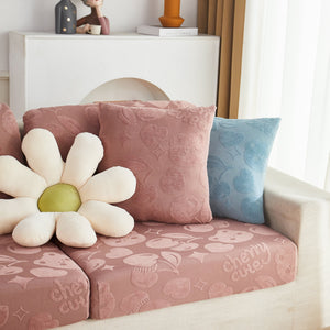 Cherry Cute Cooling Silk Fabric Stretch Couch Cushion Covers, Non-Slip Furniture Protector for Kids