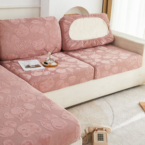 Cherry Cute Cooling Silk Fabric Stretch Couch Cushion Covers, Non-Slip Furniture Protector for Kids