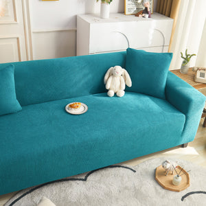 Grid Textured Stretch Sofa Cover, Soft Elastic Slipcover for Couch Protection