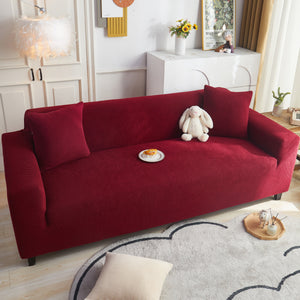 Grid Textured Stretch Sofa Cover, Soft Elastic Slipcover for Couch Protection