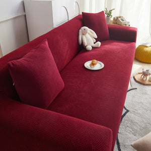 Grid Textured Stretch Sofa Cover, Soft Elastic Slipcover for Couch Protection