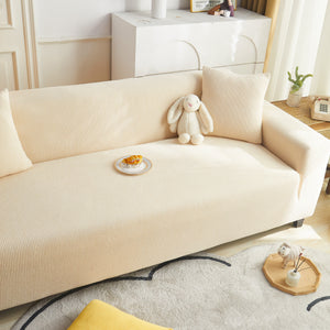 Grid Textured Stretch Sofa Cover, Soft Elastic Slipcover for Couch Protection