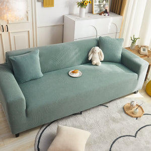 Grid Textured Stretch Sofa Cover, Soft Elastic Slipcover for Couch Protection