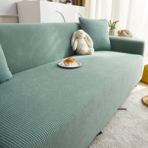Grid Textured Stretch Sofa Cover, Soft Elastic Slipcover for Couch Protection